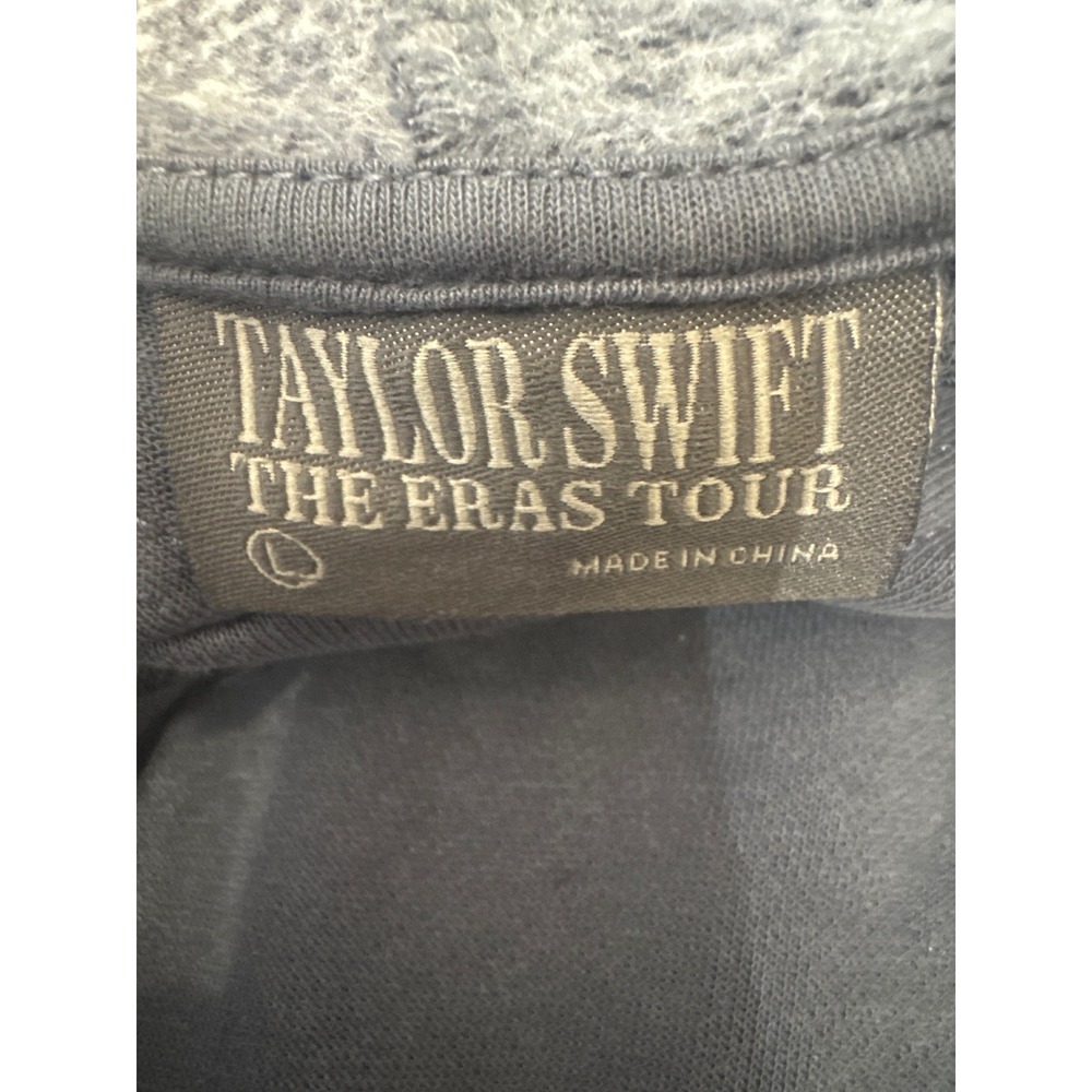 Taylor Swift The Eras Tour 2023-2024 Charcoal Grey Hoodie Size Large - Picture 8 of 8